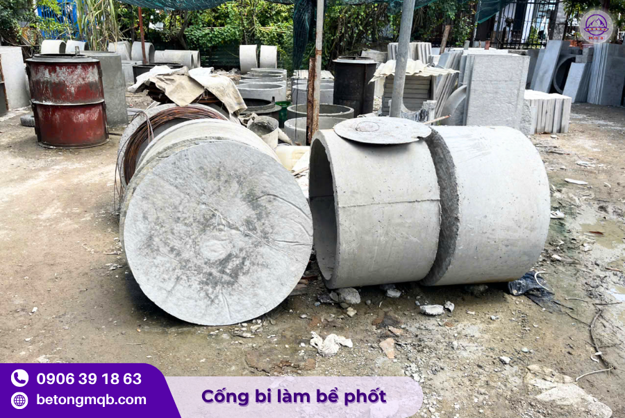Cống bi làm bể phốt bằng bê tông đường kính 800mm 2 cong bi lam be phot bang be tong