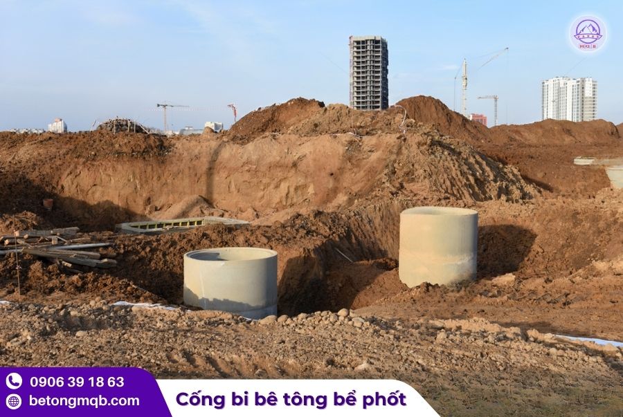 Cống bi làm bể phốt cho các công trình nhỏ và ngắn hạn 2 Cống bi làm bể phốt dài 0,5m