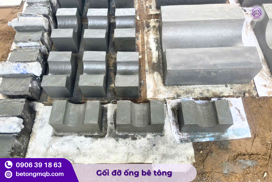 Gối đỡ ống PVC D75 bằng bê tông 2 Gối đỡ ống PVC chất lượng