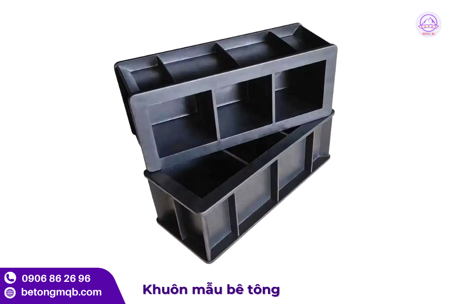 Khuôn đúc ba mẫu bê tông thí nghiệm trong một lần 4 Khuôn đúc ba mẫu bê tông bằng nhựa