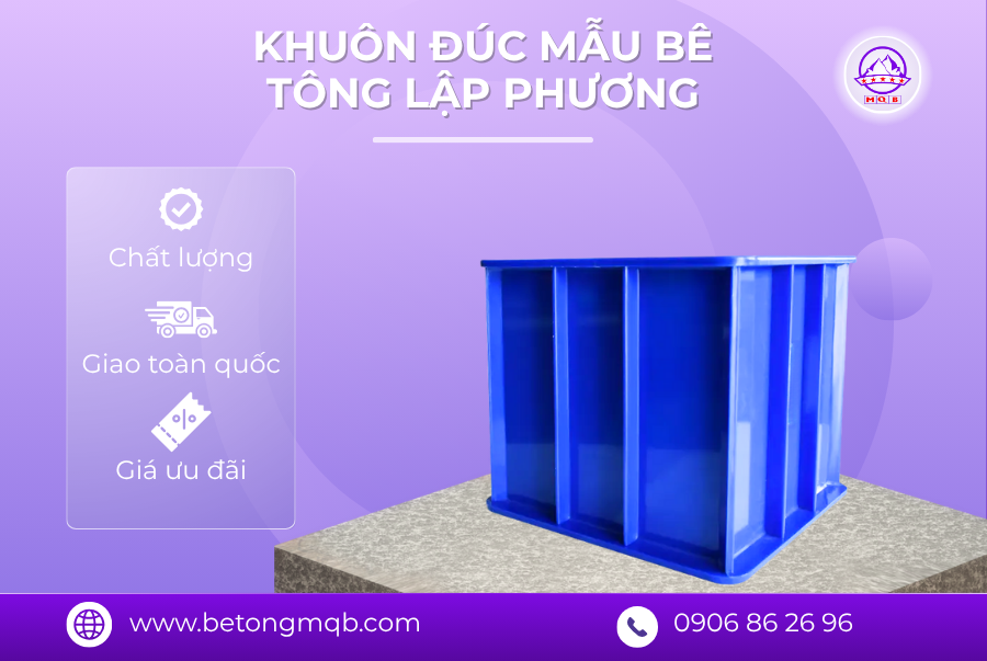 Cung cấp sỉ và lẻ khuôn đúc bê tông hình lập phương toàn quốc 3 Khuôn đúc bê tông hình lập phương từ Minh Quân MQB