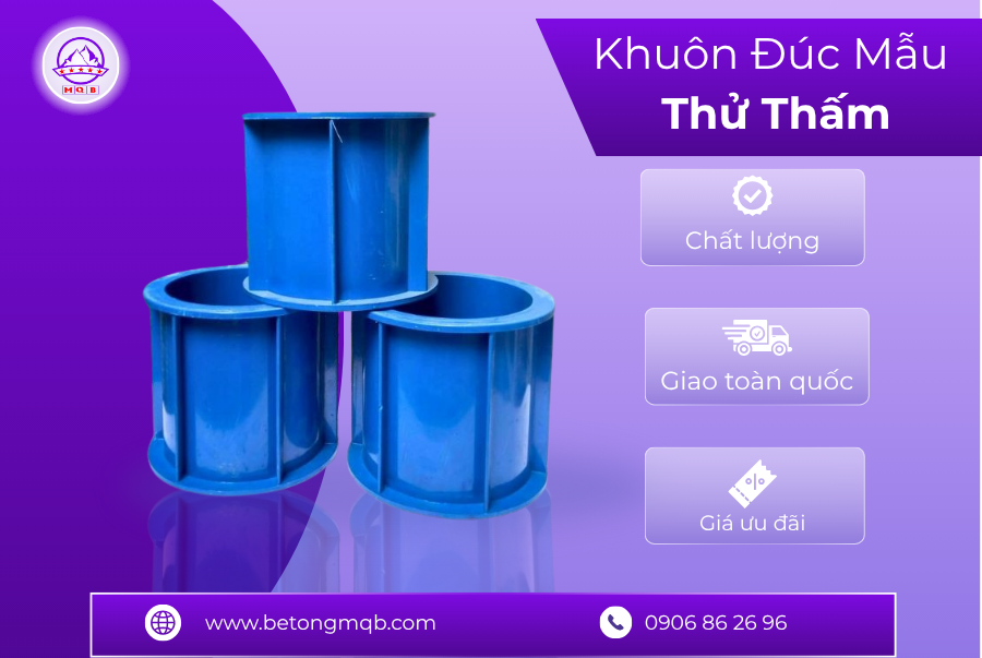 Khuôn Đúc Mẫu Bê Tông Chống Thấm Bằng Nhựa 4 Khuôn đúc mẫu bê tông chống thấm bằng nhựa ABS