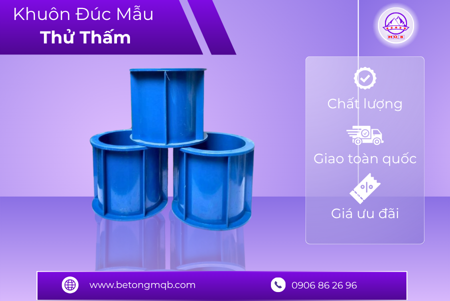 Khuôn Đúc Mẫu Bê Tông Chống Thấm Bằng Nhựa 1 Khuôn đúc mẫu bê tông chống thấm bằng nhựa