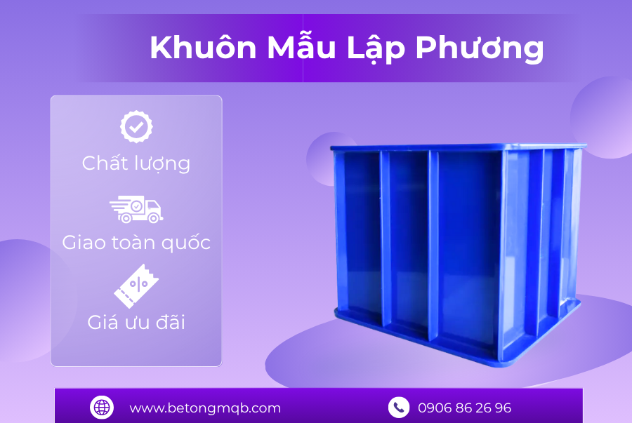 Khuôn đúc mẫu bê tông 150x150x150mm bằng nhựa ABS 2 Khuôn đúc mẫu bê tông lập phương