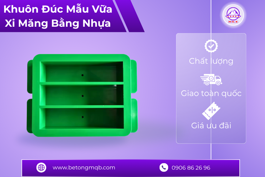 Khuôn đúc mẫu vữa bằng nhựa ba ngăn 40x40x160mm 2 Khuôn đúc mẫu vữa bằng nhựa ABS có ba ngăn
