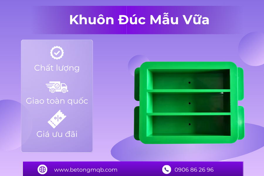 Khuôn đúc mẫu vữa bằng nhựa ba ngăn 40x40x160mm 3 Khuôn đúc mẫu vữa bằng nhựa giá rẻ