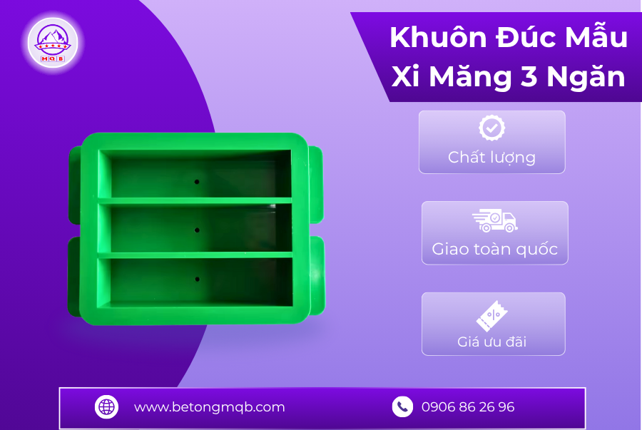 Khuôn đúc mẫu vữa bằng nhựa ba ngăn 40x40x160mm 4 Khuôn đúc mẫu vữa bằng nhựa kép ba