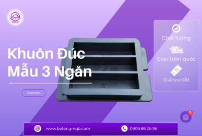 Khuôn đúc mẫu vữa xi măng ba ngăn