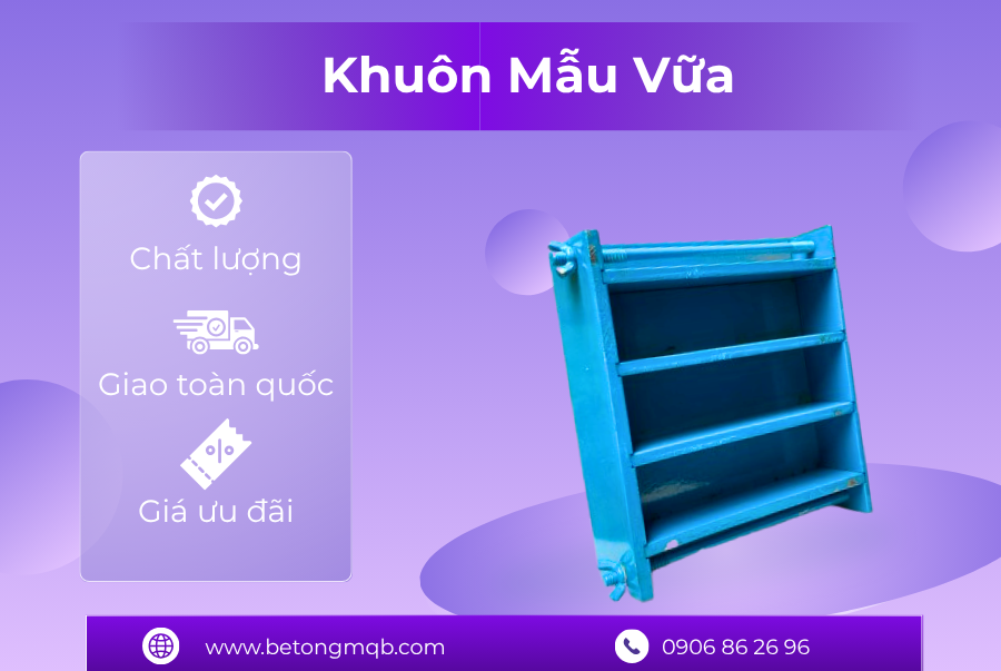 Khuôn Đúc Mẫu Vữa Xi Măng Kép 3 Bằng Thép 3 Khuôn đúc mẫu vữa xi măng bằng thép