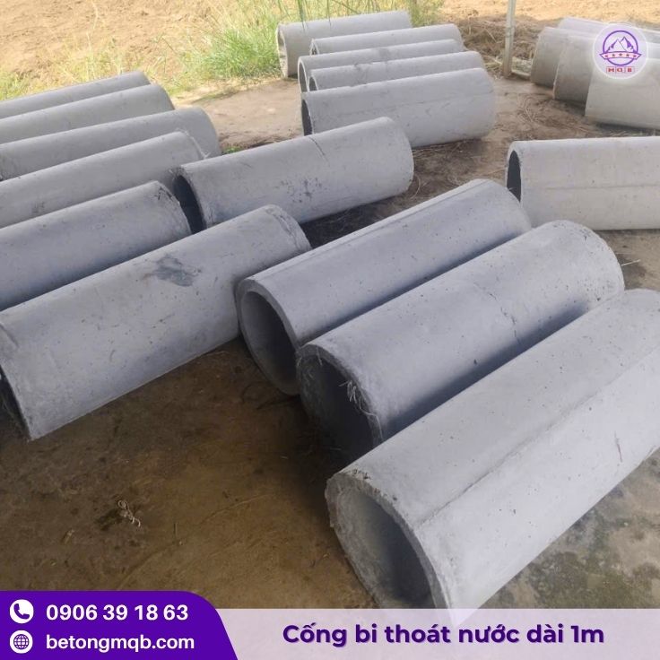 Cống bi bê tông dài 1 mét chuyên dùng cho công trình dân sinh 2 Cống bi bê tông dài 1 mét từ Minh Quân MQB