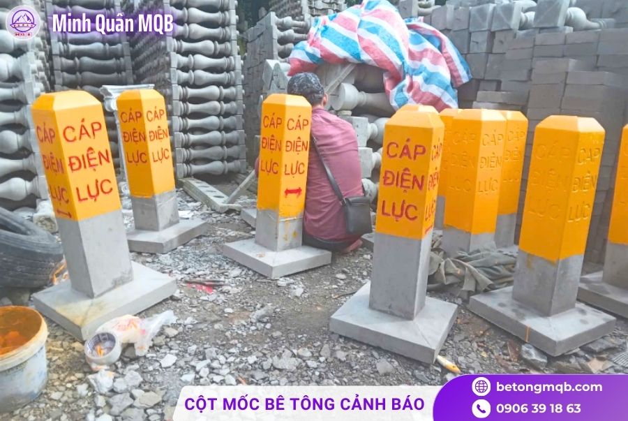Cọc tiêu bê tông cốt thép cảnh báo cho giao thông 4 Cọc tiêu bê tông cốt thép cảnh báo điện lực
