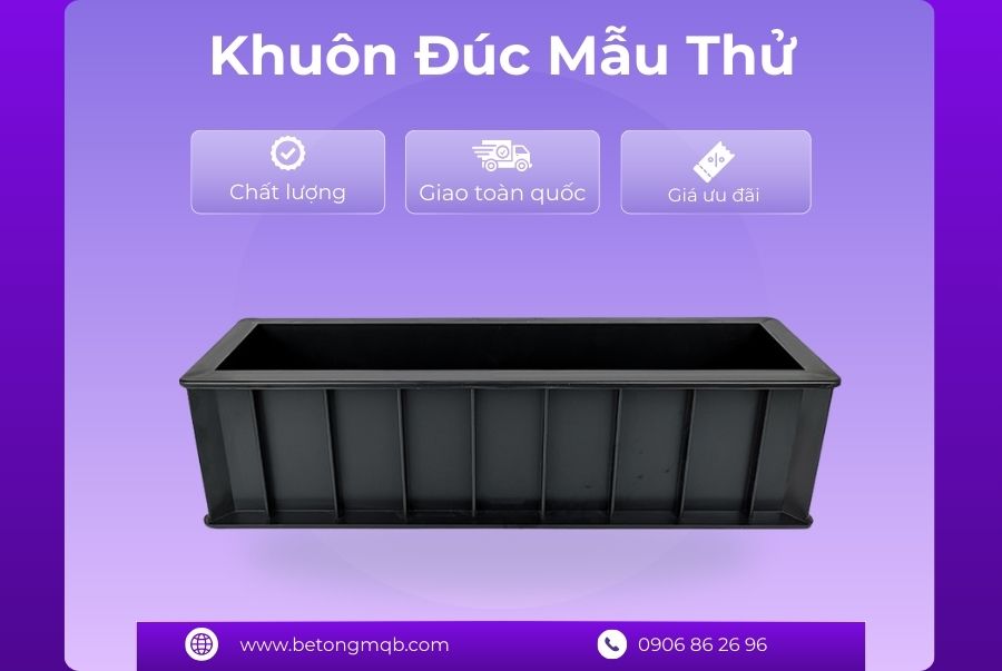 Khuôn đúc mẫu đo độ co ngót bê tông bằng nhựa ABS 1 Khuôn đúc mẫu đo độ co ngót bê tông