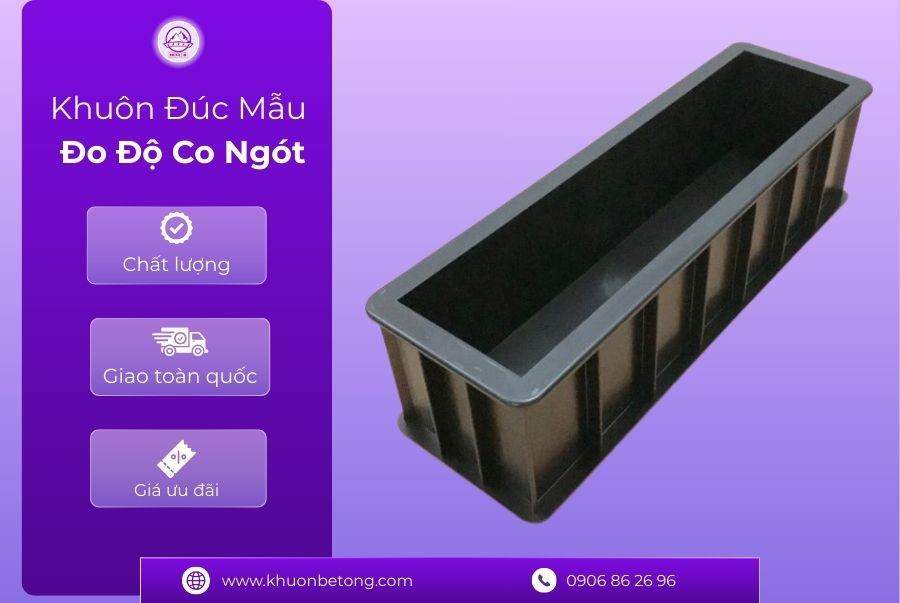 Khuôn đúc mẫu đo độ co ngót bê tông bằng nhựa ABS 3 Khuôn đúc mẫu đo độ co ngót bằng nhựa