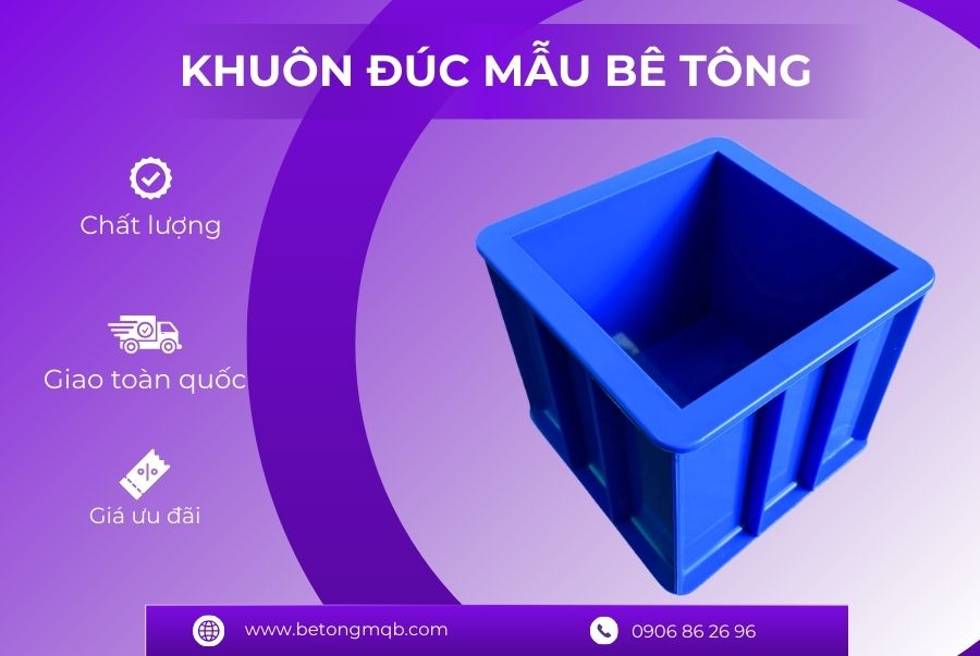 Khuôn đúc mẫu lập phương 15x15x15cm liền mảnh bằng nhựa ABS 2 Khuôn đúc mẫu lập phương liền mảnh