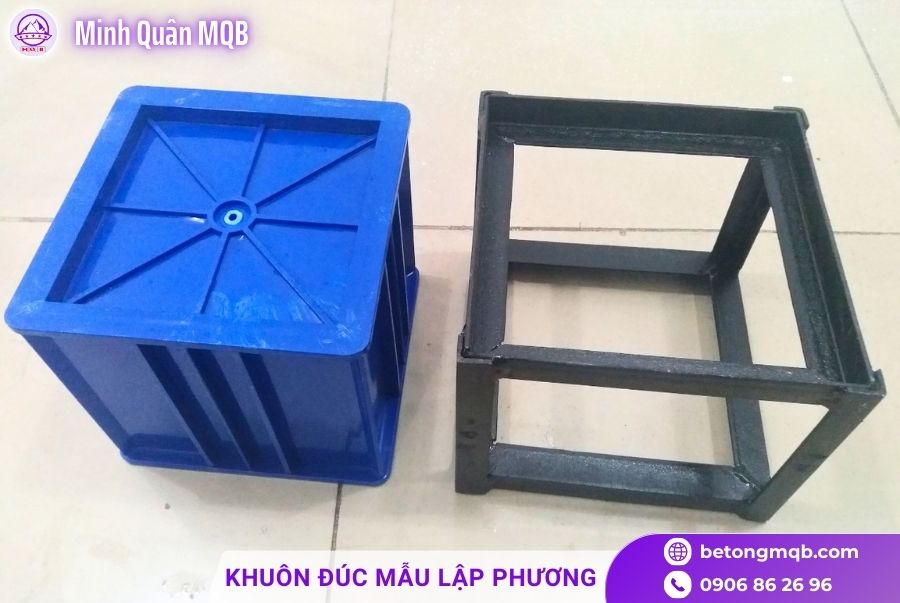 Khuôn đúc mẫu lập phương 15x15x15cm liền mảnh bằng nhựa ABS 3 Khuôn đúc mẫu lập phương giá rẻ