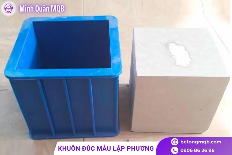 Khuôn đúc mẫu lập phương 15x15x15cm liền mảnh bằng nhựa ABS 4 Khuôn đúc mẫu lập phương thí nghiệm