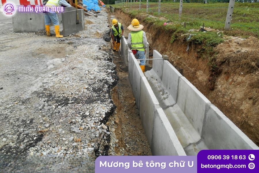 Mương bê tông thoát nước chữ U chất lượng