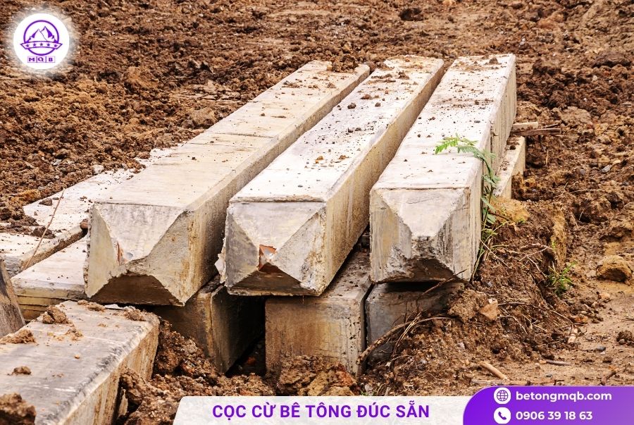 Cọc cừ bê tông cốt thép đúc sẵn 1 Cọc cừ bê tông đúc sẵn