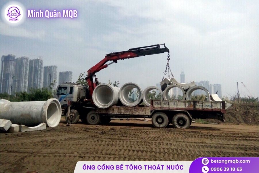 Cống tròn ly tâm chịu lực cao dài 4m 3 Cống tròn ly tâm Minh Quân MQB