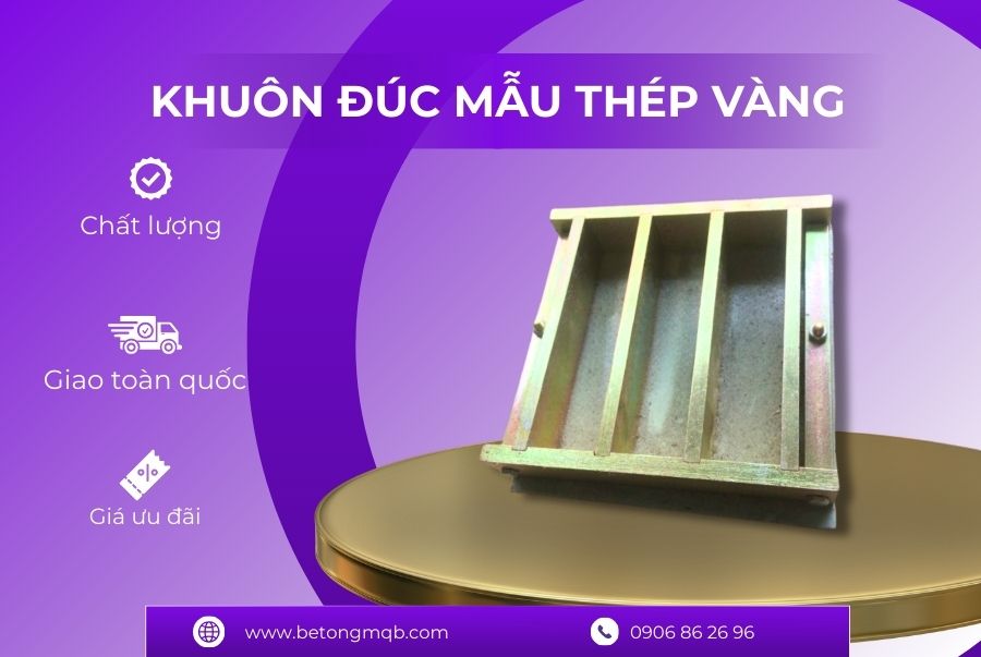 Khuôn mẫu thép vàng chuyên dùng đúc mẫu vữa xi măng 3 Khuôn mẫu thép vàng đúc mẫu vữa xi măng