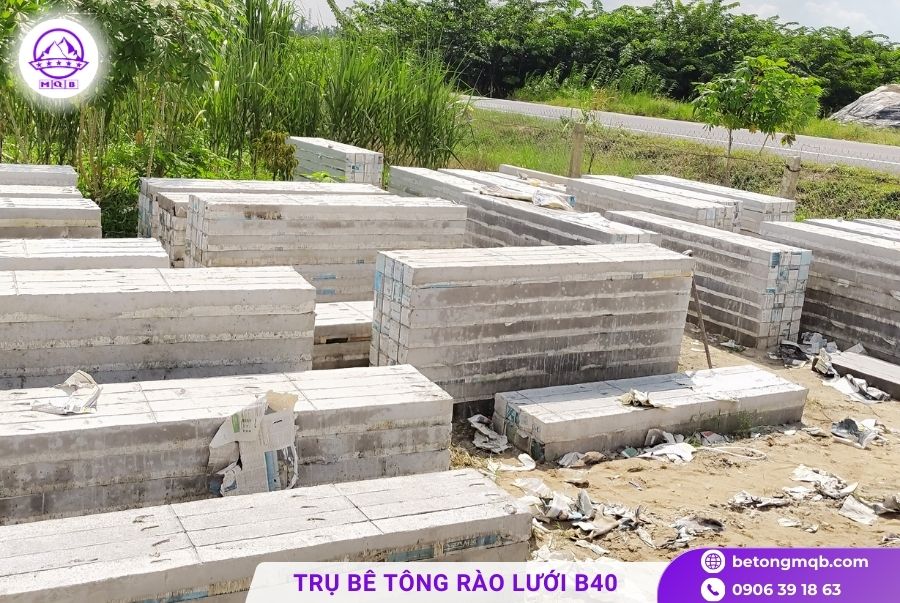 Trụ hàng rào B40 bằng bê tông cốt thép 1 Trụ hàng rào B40 bằng bê tông