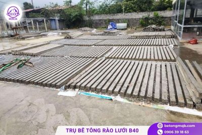 Trụ hàng rào B40 bằng bê tông cốt thép 6 tru hang rao b40 rao luoi