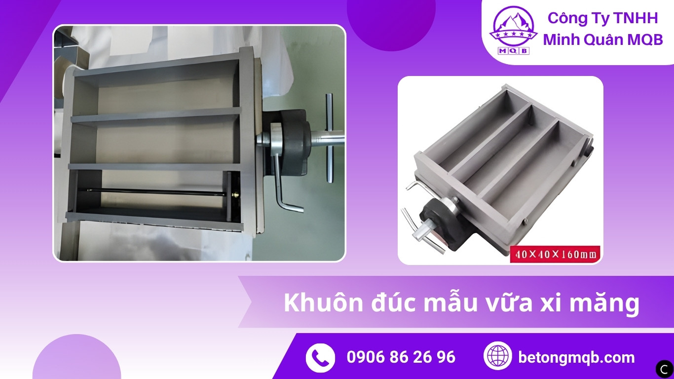 Khuôn đúc mẫu vữa xi măng đạt tiêu chuẩn TCVN 6016 | Bê Tông MQB 6 Khuôn đúc mẫu vữa xi măng