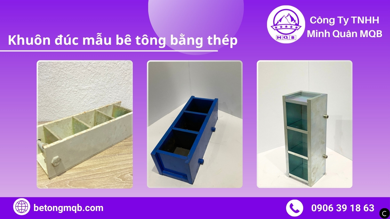 Khuôn đúc mẫu bê tông bằng thép trong phòng thí nghiệm