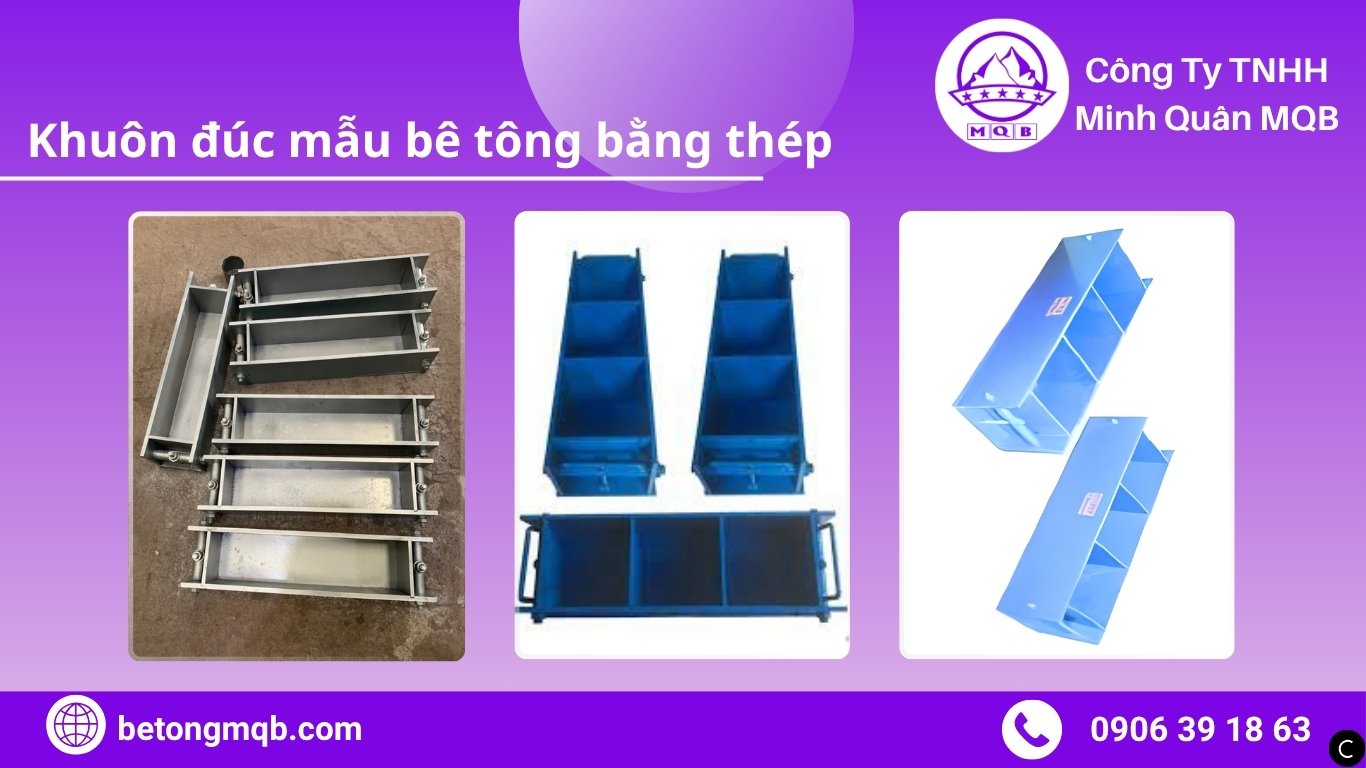 Sơ đồ cấu tạo khuôn đúc mẫu bê tông bằng thép