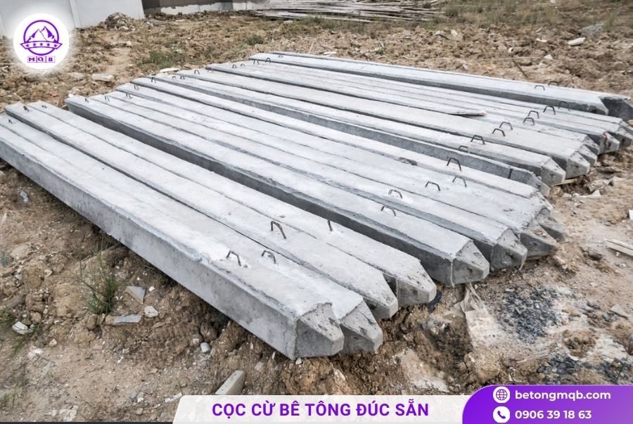 Cọc cừ bê tông tại Cần Giờ dự ứng lực