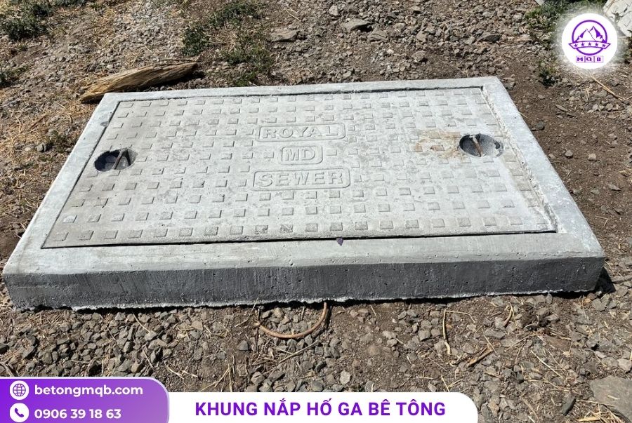 KHUNG NẮP HỐ GA TẠI TPHCM SAU SÁP NHẬP BẰNG BÊ TÔNG 1 khung nap ho ga tai tphcm bang be tong