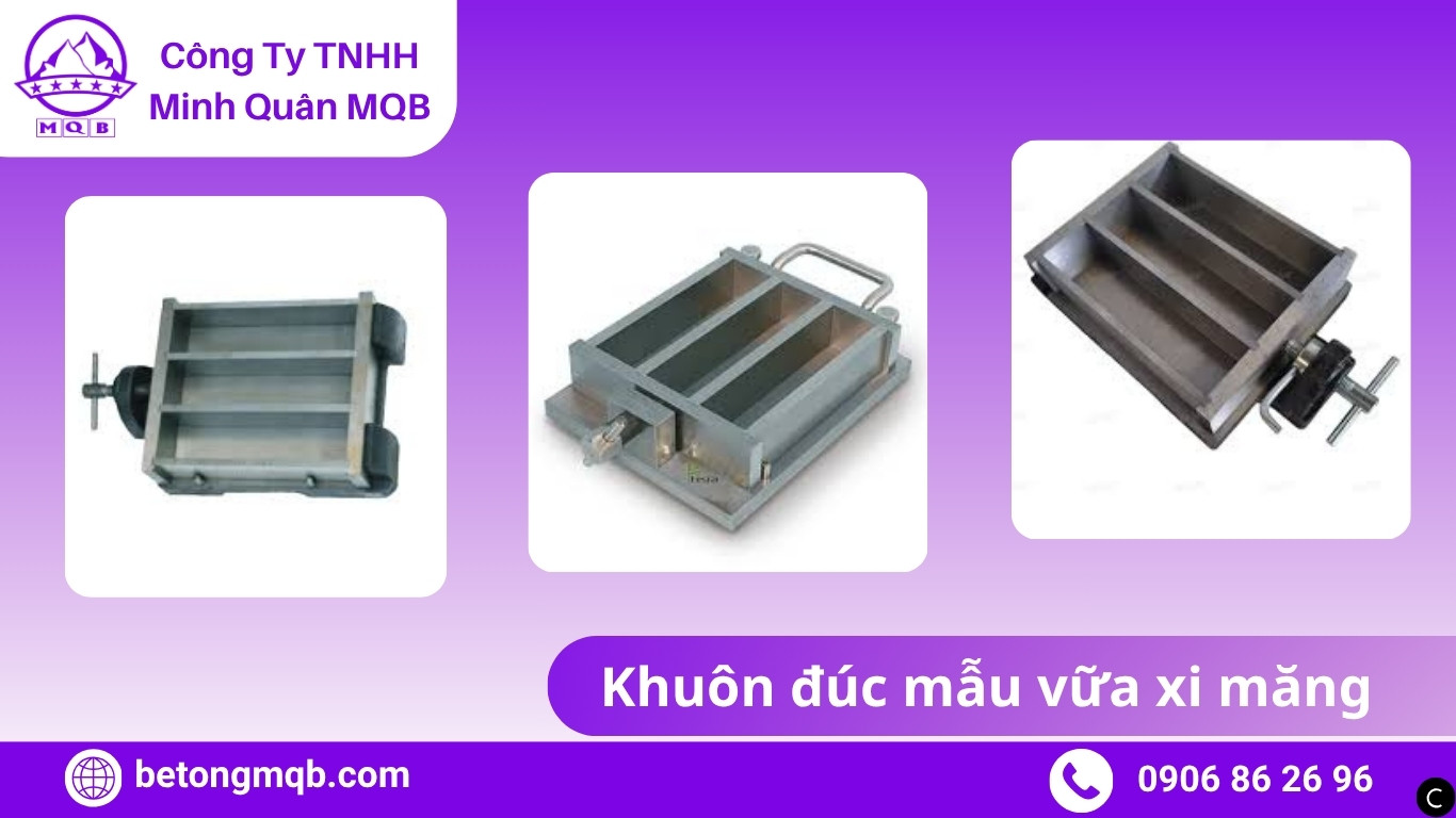 Khuôn đúc mẫu vữa xi măng đạt tiêu chuẩn TCVN 6016 | Bê Tông MQB 5 Khuôn đúc mẫu vữa xi măng
