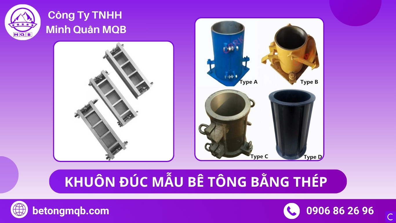 So sánh khuôn đúc mẫu bê tông bằng thép và bằng nhựa