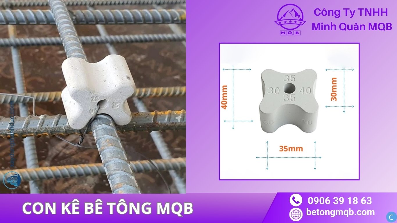 Con Kê Bê Tông Là Gì? Cấu Tạo & Ứng Dụng Chuẩn TCVN 2026 | BÊ TÔNG MQB 9 Kích thước con kê bê tông MQB thông dụng