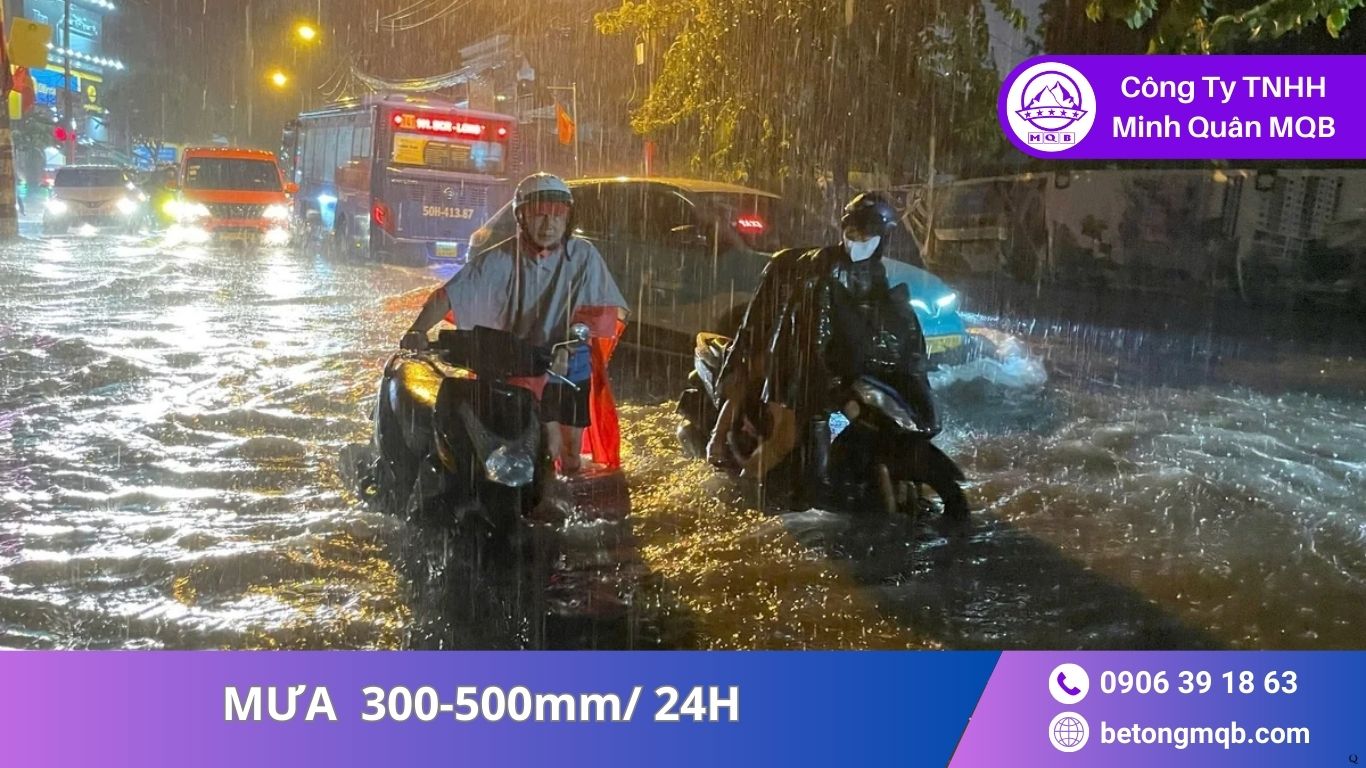 Kịch Bản Mưa 300mm 500mm thực tế 