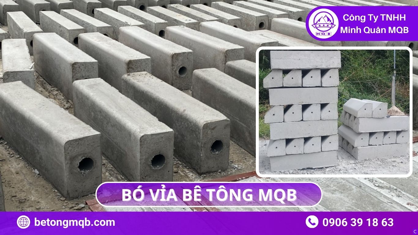 Bó vỉa bê tông mác 200 MQB trong sản xuất