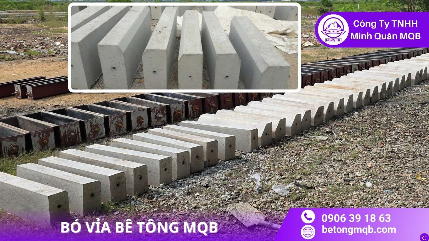 Bó Vỉa Đúc Sẵn: Quy cách – Tiêu chuẩn – Ứng dụng 2026 | Bê Tông MQB 5 Bó vỉa bê tông đúc sẵn tại xưởng MQB