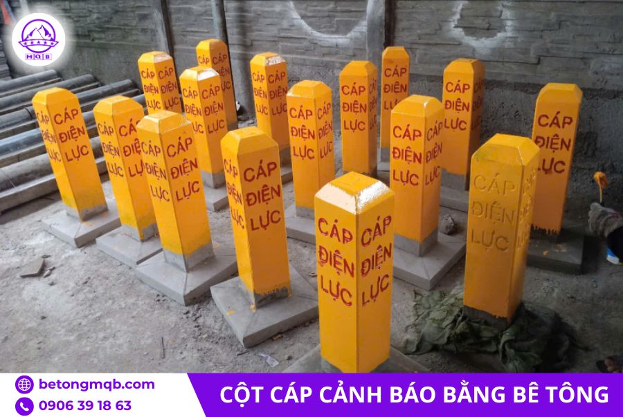 Cột cáp cảnh báo điện lực bằng bê tông
