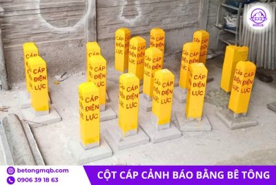 Cột cáp cảnh báo điện lực bằng bê tông kích thước 150x150x610mm 9 Cột cáp cảnh báo điện lực có sơn màu