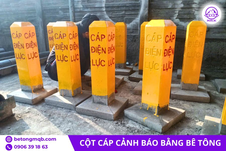 Cột cáp cảnh báo điện lực cốt thép