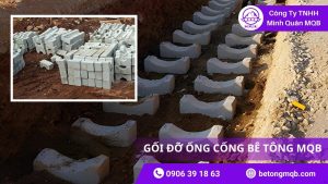 Gối đỡ cống bê tông tại Long Thành trong công trình