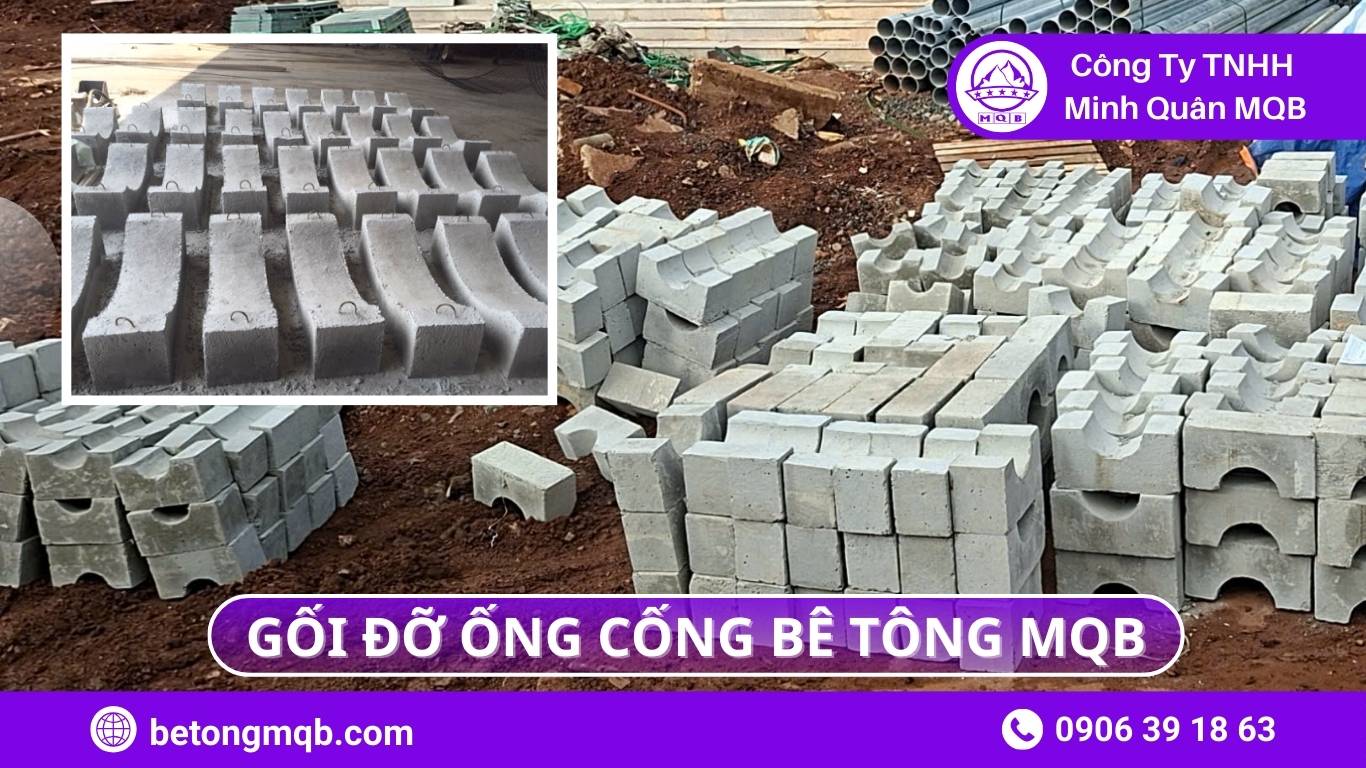 Gối Đỡ Cống: Cấu tạo – Quy cách – Ứng dụng – Tiêu chuẩn 2026 | Bê Tông MQB 1 gối đỡ cống bê tông MQB