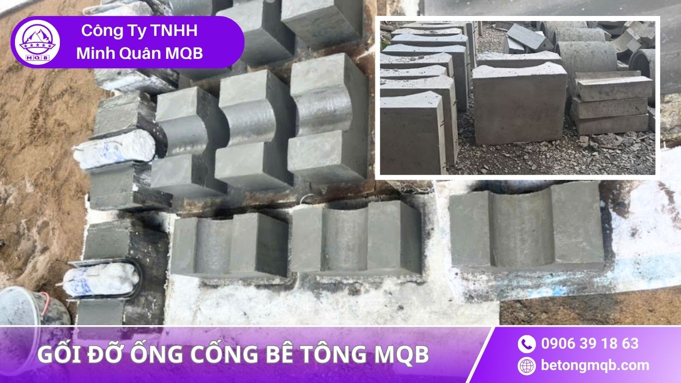 Gối đỡ cống bê tông là gì? Vai trò – Cấu tạo – Cách sử dụng 2026| BÊ TÔNG MQB 1 Gối đỡ ống công bê tông là gì