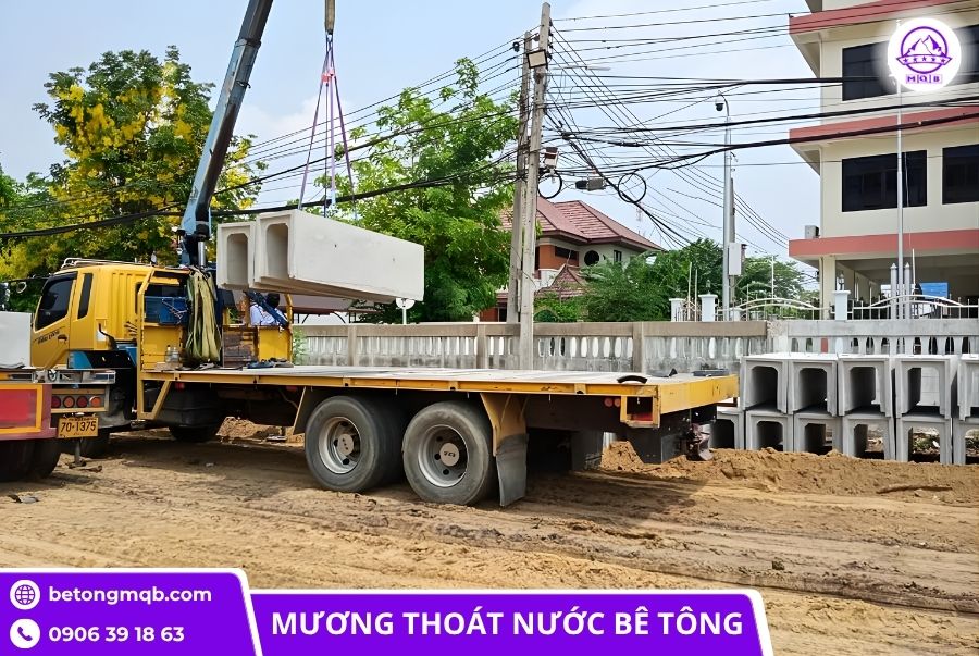 Mương u bê tông dài 1.2m có cốt thép