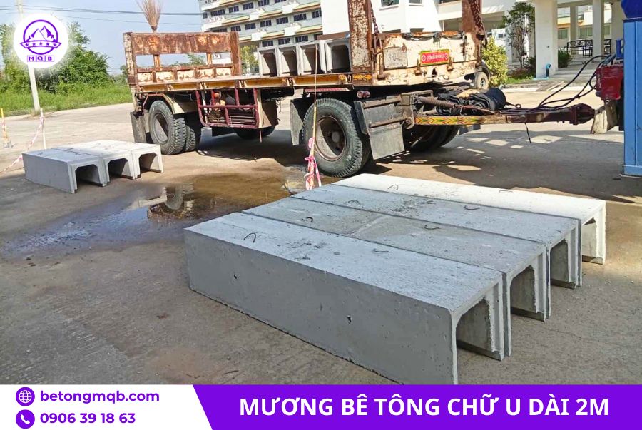 Mương u bê tông dài 1.2m đúc sẵn