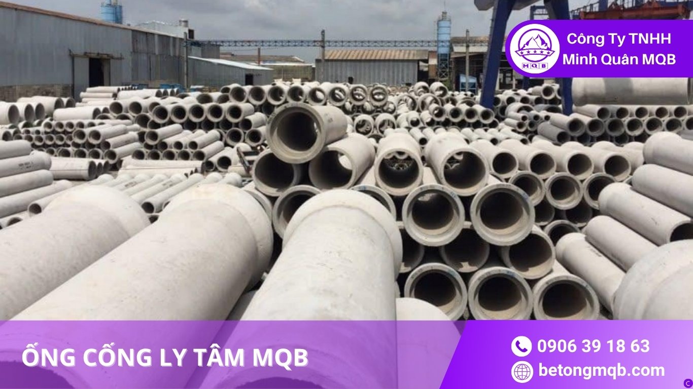 Ống Cống Ly Tâm – Độ Bền 100 Năm | BÊ TÔNG MQB 3 Ống cống bê tông MQB thành phẩm tại xưởng sản xuất