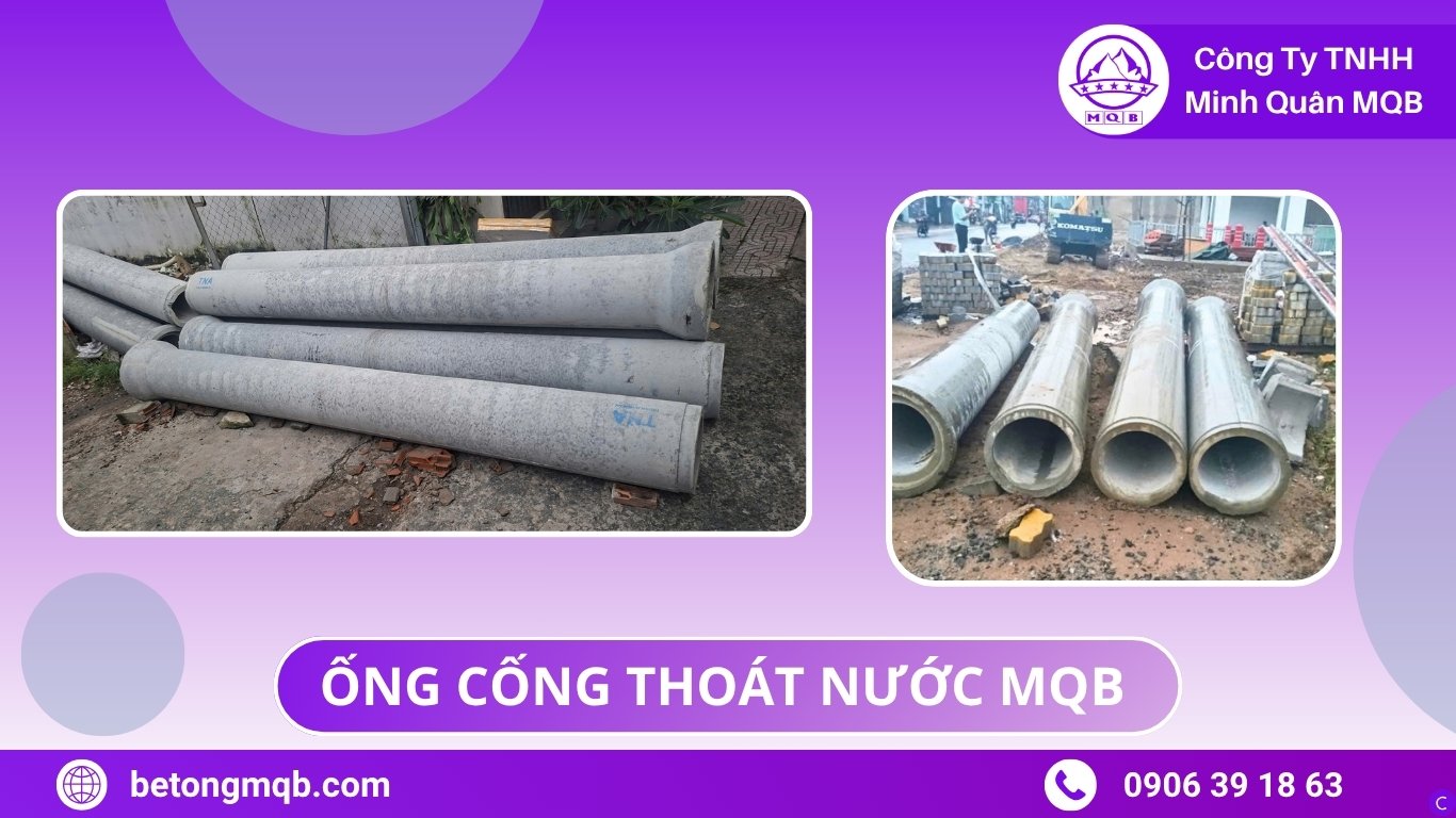 Ống Cống Thoát Nước – Ứng Dụng Cho Công Trình 2026 | BÊ TÔNG MQB 2 các loại ống cống thoát nước bê tông MQB