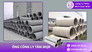 kích thước ống cống bê tông ly tâm MQB đa dạng, đủ đường kính từ D300–D2000