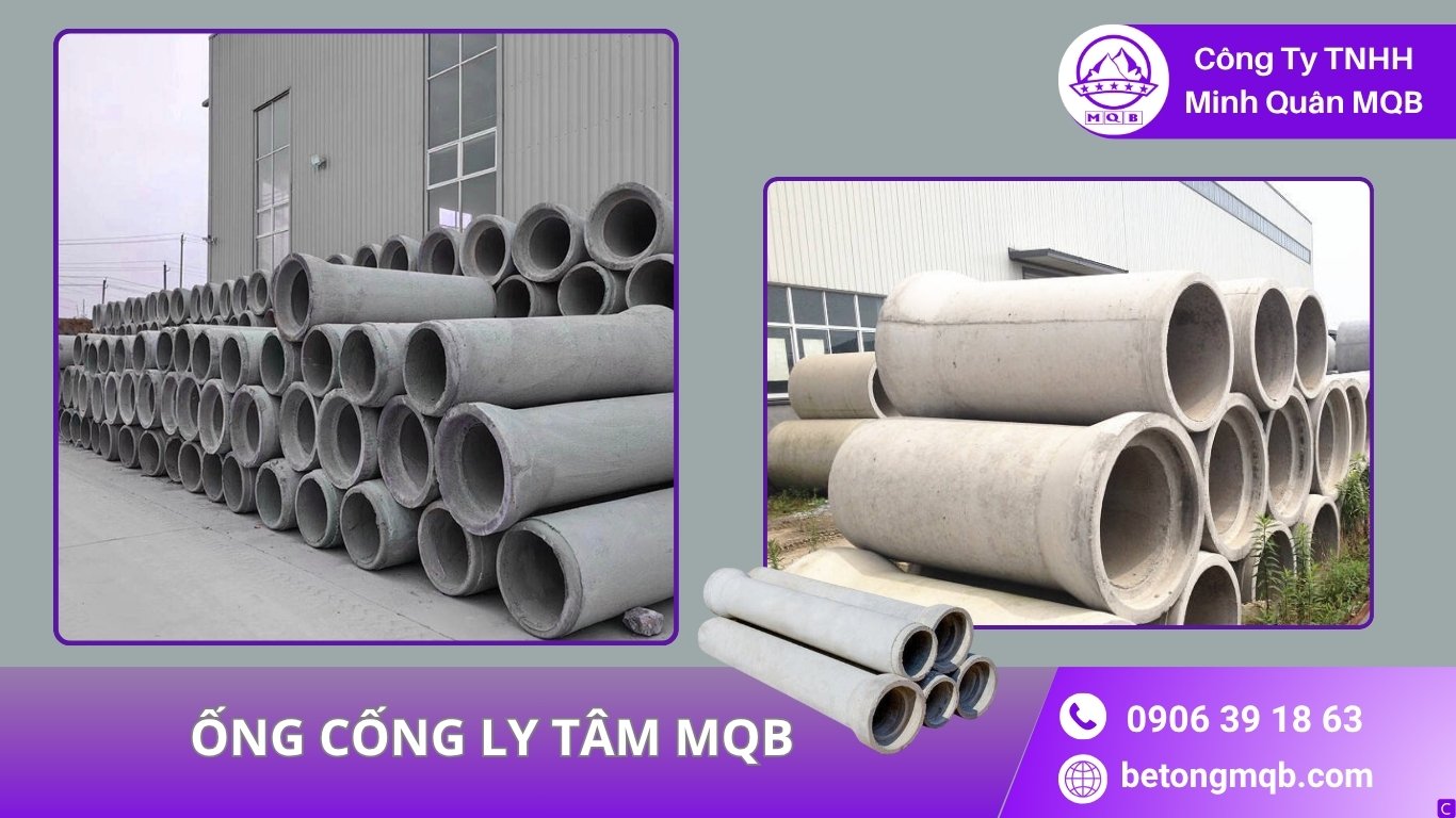 Ống Cống Ly Tâm – Độ Bền 100 Năm | BÊ TÔNG MQB 4 kích thước ống cống bê tông ly tâm MQB đa dạng, đủ đường kính từ D300–D2000