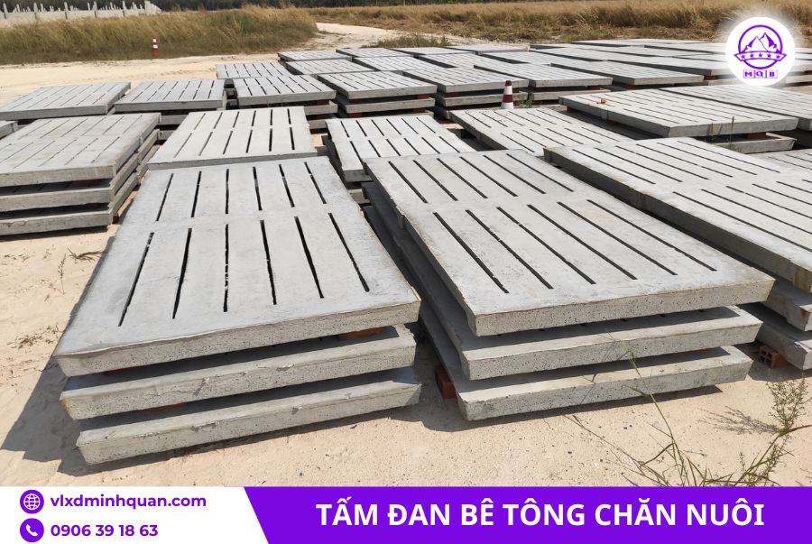 Tấm đan chăn nuôi bằng bê tông 600x1000x60mm 4 Tấm đan chăn nuôi 600x1000x60mm chuẩn kích thước